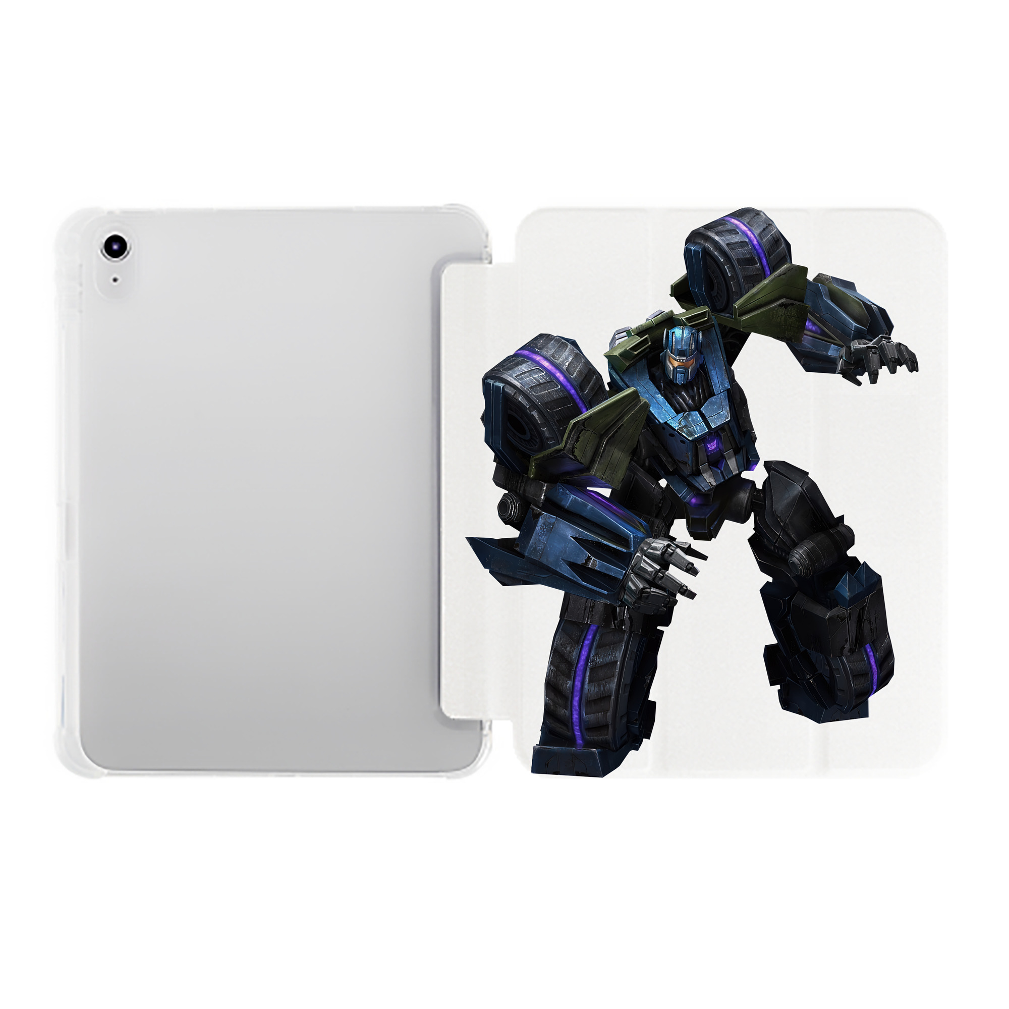 （画像用） Transformers トランスフォーマー IPad ケース ペン収納付き 三つ折りスタンド PUレザー×シリコン 対応機種9.5/10.5/10.9インチ